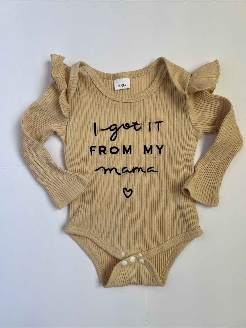 I got it from my mama Long-Sleeve One-Piece in Beige